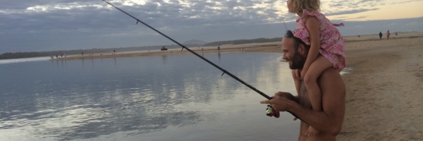 Warrick and Charlotte fishing at Punsand Bay, Cape York