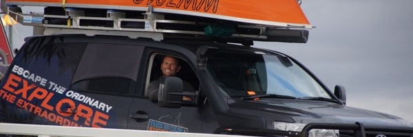 Someone's smiling driving onto the ship